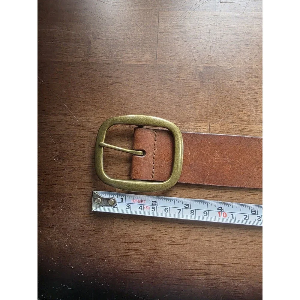 Vintage American Eagle Brown Leather Grommet Belt Size Medium
